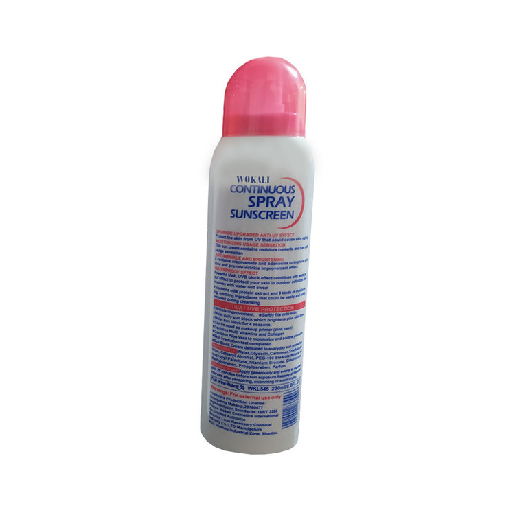 اسپری ضد آفتاب بیرنگ وکالی، SPF 50، مدل 001، مناسب انواع پوست چرب با حجم 235 میلیلیتر، محافظتکننده در برابر اشعههای UVA و UVB، ضد آب و مرطوبکننده، روشنکننده، ضد لک و پیری، دارای فرمولاسیون فاقد چربی، کلاژن، ویتامینهای C و E، با ماندگاری 2 ساعته