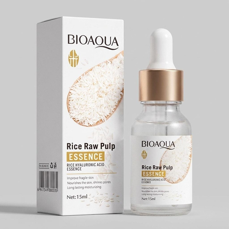 سرم پوست بایو آکوا مدل Rice Raw Pulp Hyaluronic Acid حجم 15 میلی لیتر