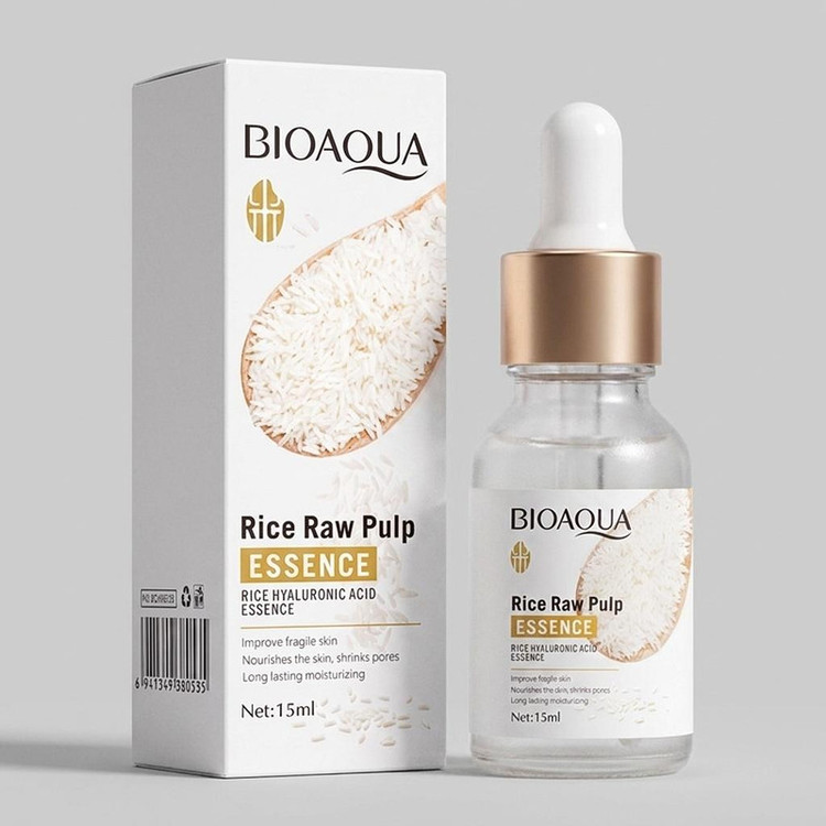 سرم پوست بایو آکوا مدل Rice Raw Pulp Hyaluronic Acid حجم 15 میلی لیتر