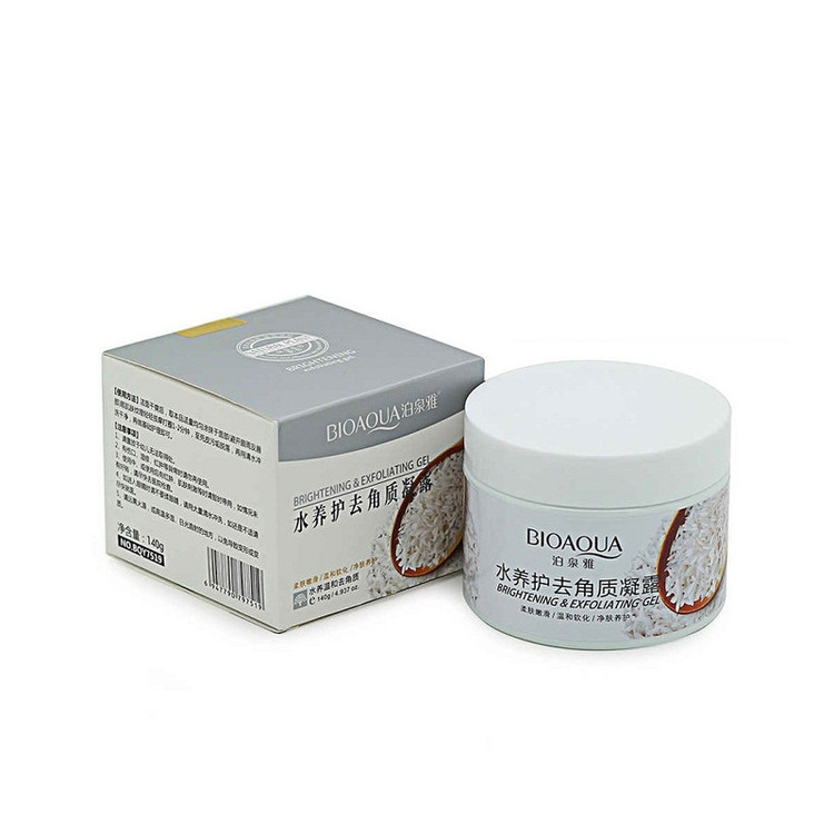 ماسک لایهبردار و روشنکننده صورت و بدن بایو آکوا مدل لایه بردار برنج با حجم 140 میلیلیتر، حاوی آلوئهورا و پروتئین گندم، مناسب پوست مختلط و افزایش شفافیت و لطافت پوست