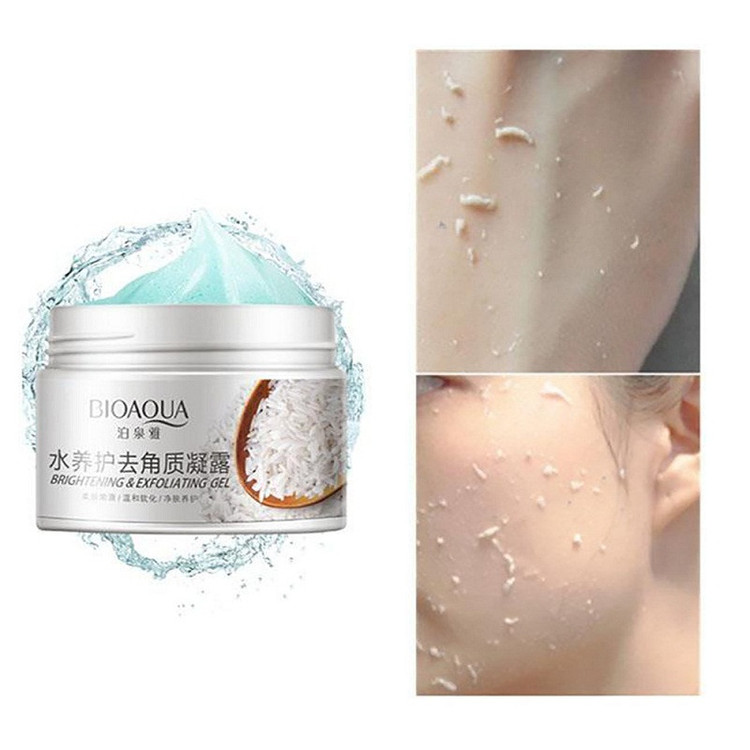 ماسک لایهبردار و روشنکننده صورت و بدن بایو آکوا مدل لایه بردار برنج با حجم 140 میلیلیتر، حاوی آلوئهورا و پروتئین گندم، مناسب پوست مختلط و افزایش شفافیت و لطافت پوست