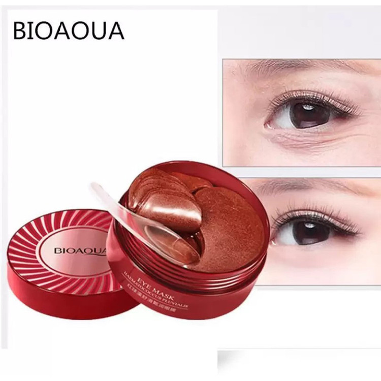 ماسک زیر چشم بایو آکوا مدل HAEMATOCOCCUS حجم 80 میلی لیتر بسته 60 عددی