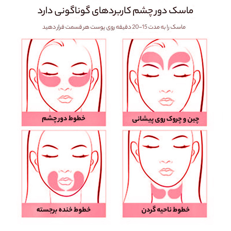 ماسک زیر چشم بایو آکوا مدل HAEMATOCOCCUS حجم 80 میلی لیتر بسته 60 عددی