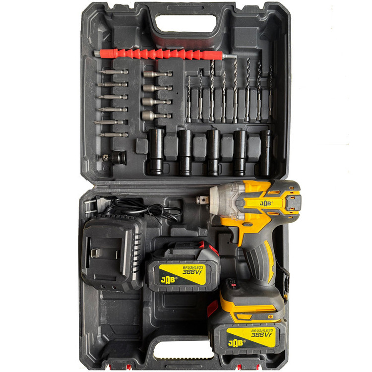آچار بکس شارژی 388 ولت 150 وات 1/2 اینچ جاب مدل JB-8890 مجموعه 30 عددی