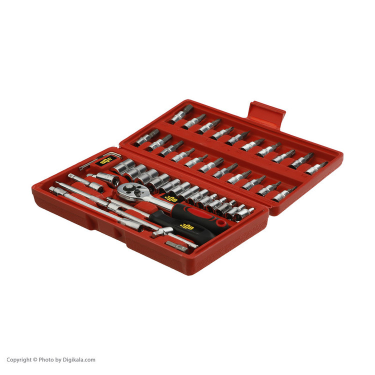 آچار و سری بکس و پیچ گوشتی جاب مدل JB-4600 مجموعه 46 عددی