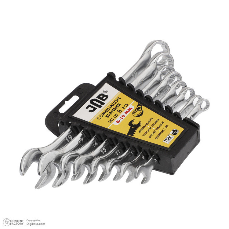 آچار یکسر تخت و یکسر رینگی جاب مدل MM 19-8 مجموعه 8 عددی