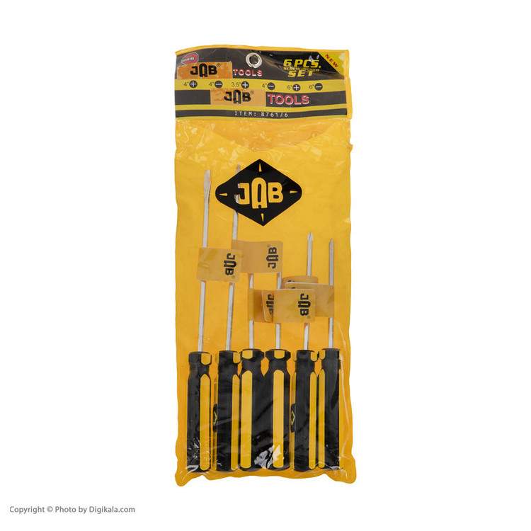 پیچ گوشتی جاب مدل JB-60066 YB مجموعه 6 عددی