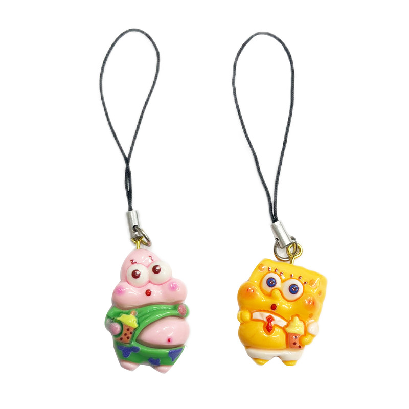 آویز موبایل مدل باب اسفنجی و پاتریک عروسکی مجموعه 2 عددی
