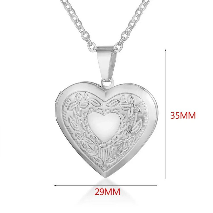 گردنبند زنانه مدل لاکت طرح قلب و گل کد mn12