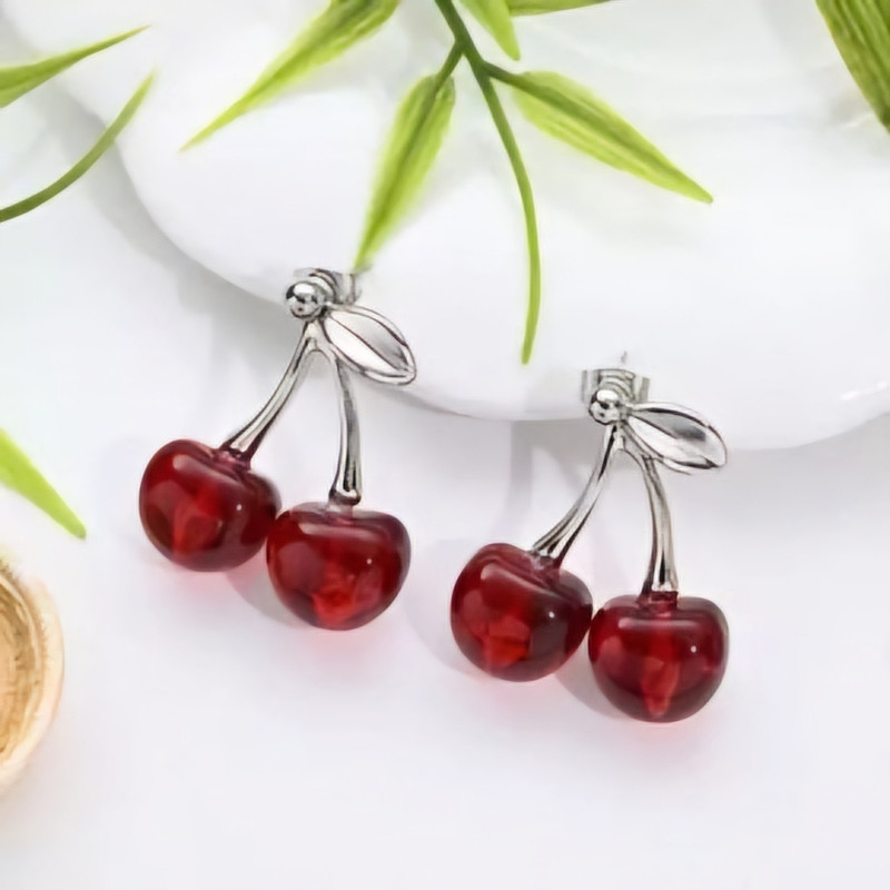 گوشواره دخترانه مدل گیلاس کیوت