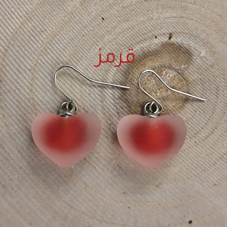 گوشواره زنانه مدل قلب پاستیلی عروسکی