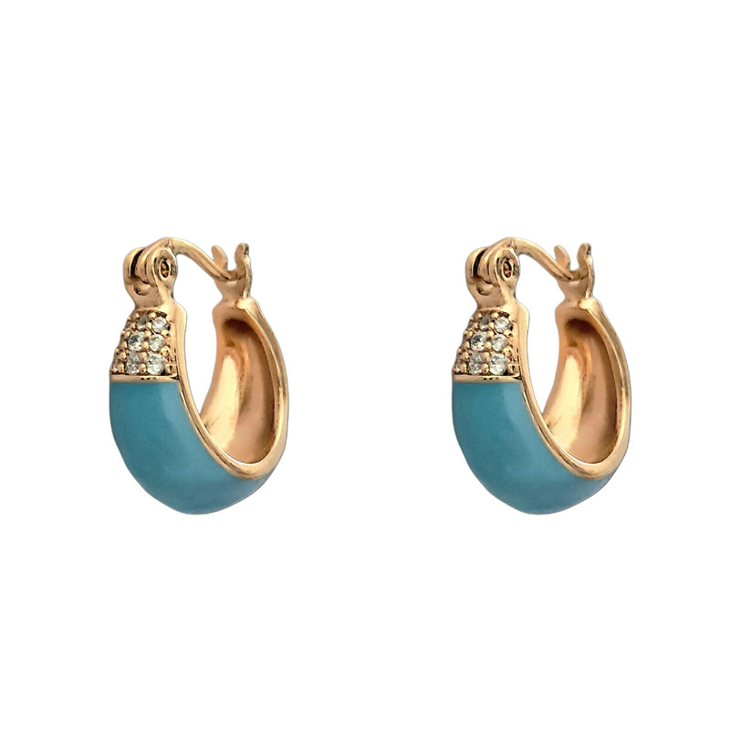 گوشواره حلقه ای زنانه ژوپینگ مدل میناکاری مدرن