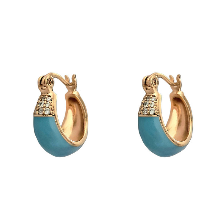 گوشواره حلقه ای زنانه ژوپینگ مدل میناکاری مدرن