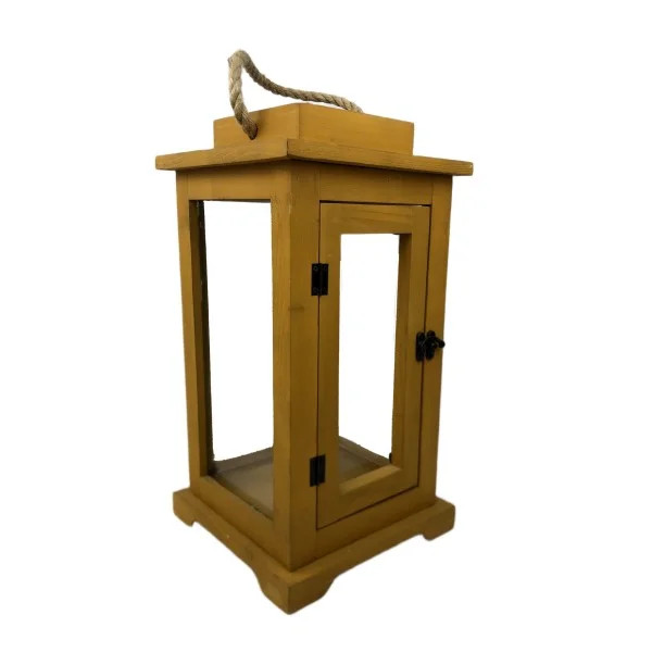 فانوس چوبی شیشه دار کد 3