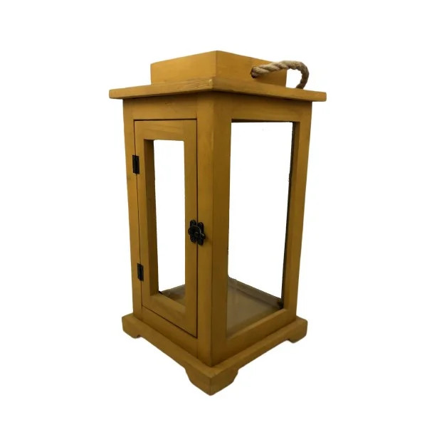 فانوس چوبی شیشه دار کد 3