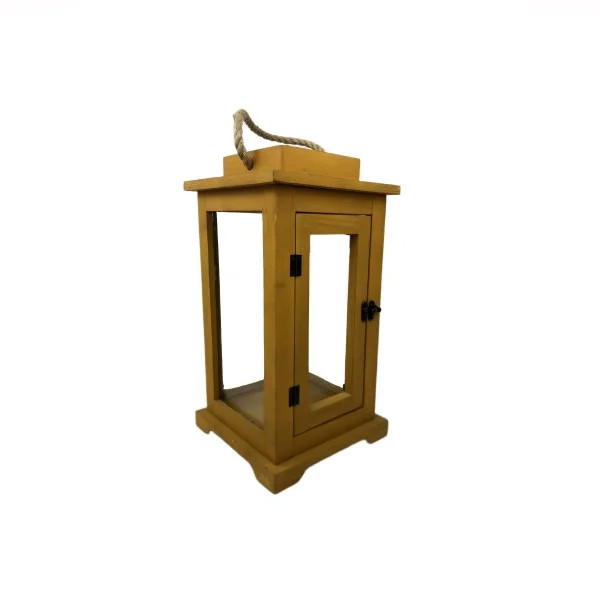 فانوس چوبی شیشه دار کد 1
