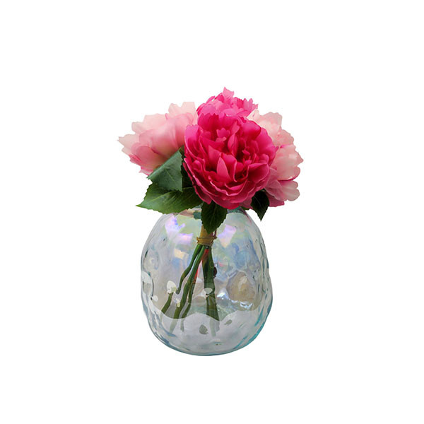 گلدان شیشه ای مدل دفرمه ساده گرد