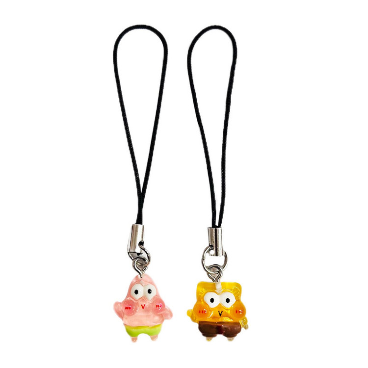آویز موبایل مدل پاتریک و باب اسفنجی مینیاتوری کد 77 مجموعه 2 عددی