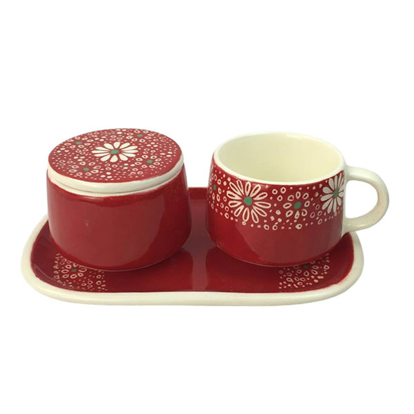 سرویس چای خوری 3 پارچه مدل بابونه کد 03