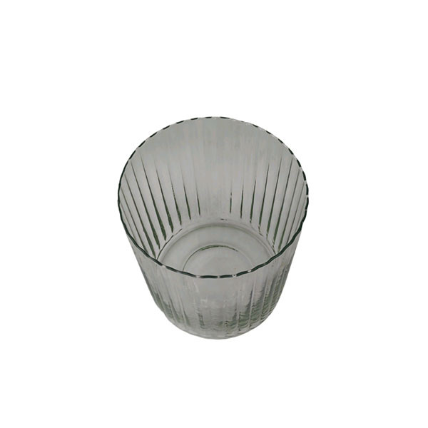 گلدان دکوری شیشه ای مدل استوانه ای راه راه کد 1010