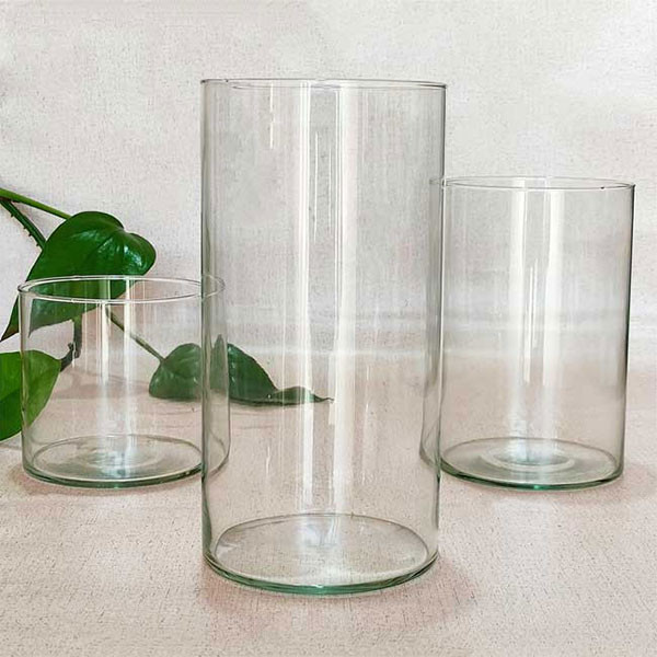 گلدان دکوری مدل شیشه ای استوانه ای کد 1027