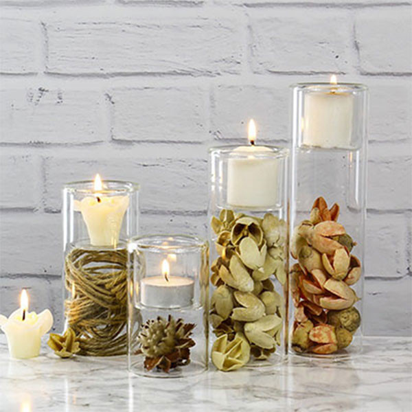 گلدان دکوری مدل شیشه ای استوانه ای کد 1010