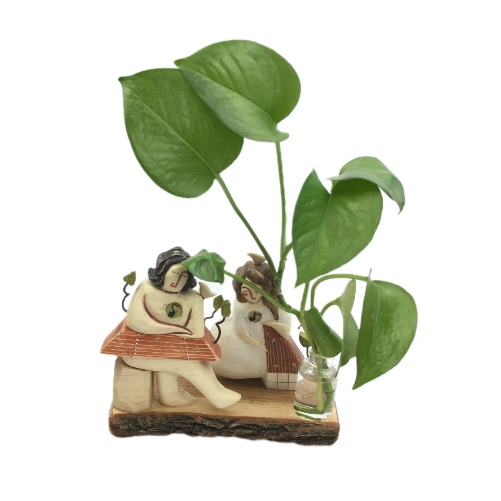 گلدان چوبی رومیزی مدل همنوا