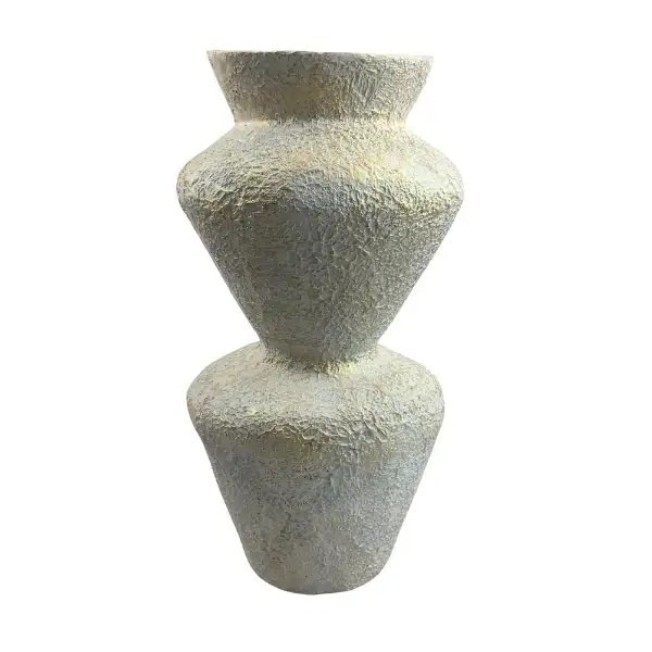 گلدان دکوری مدل کانادا رنگ سفید طلایی